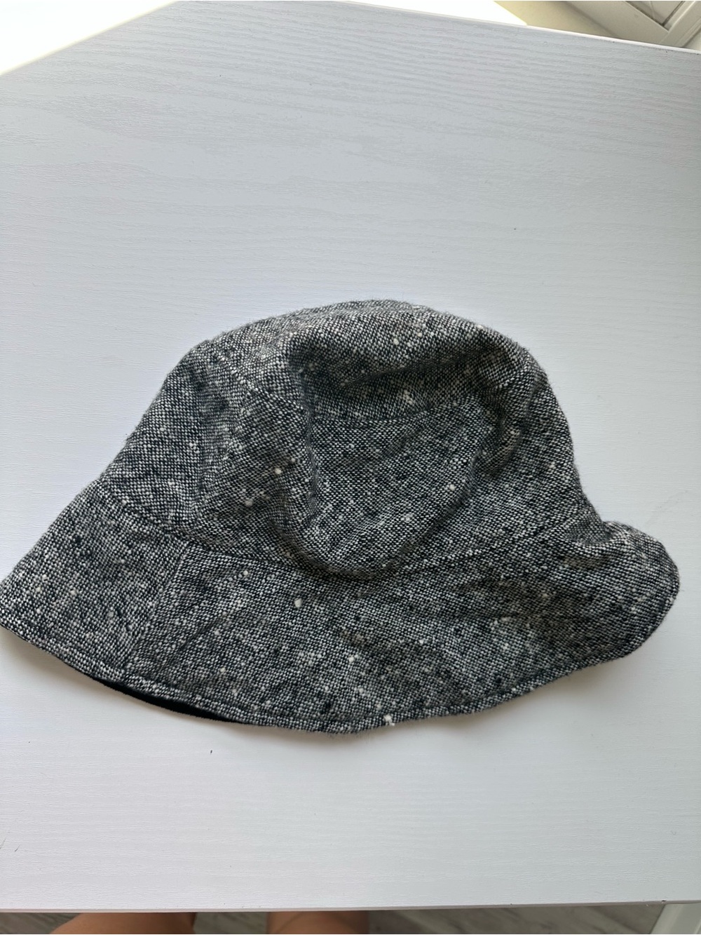 J. Crew Gray Tweed Bucket Hat - Speckled Texture
